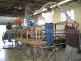 Injecting hovercraft hull flotation foam