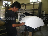 Hovercraft reverse thrust bucket construction