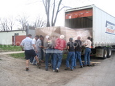 Loading hovercraft for shipping