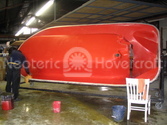 Hovercraft construction: Final Body Sanding