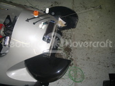 Hovercraft navigation lights, antennas, solar panel