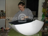 Hovercraft reverse thrust bucket