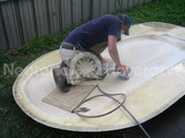 Hovercraft hull sanding