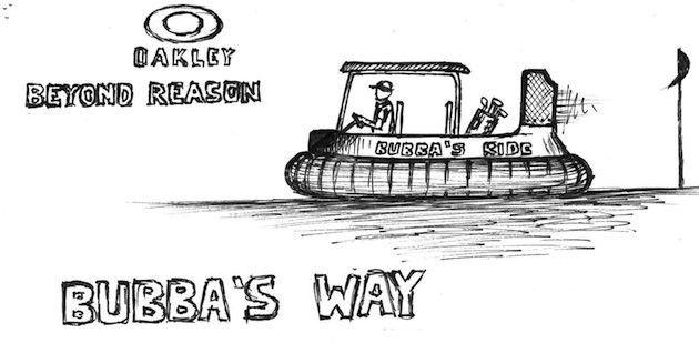 Napkin drawing of Bubba Watson’s hovercraft golf cart