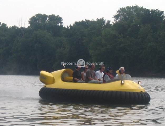 Hovercraft In Motion with Passengers