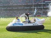 Hovercraft carries Bulls mascot