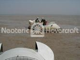 Neoteric commercial hovercraft utilized in Kuwait intertidal zone