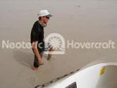 Neoteric commercial hovercraft utilized in Kuwait intertidal zone