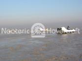 Neoteric commercial hovercraft utilized in Kuwait intertidal zone