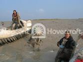 Neoteric commercial hovercraft utilized in Kuwait intertidal zone