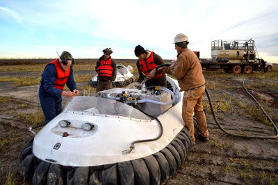 Photos hovercraft videos Taconite mining dust suppression vehicles Mesabi Iron Range Minnesota mining vehicles