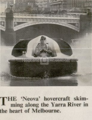 Neova hovercraft on Yarra River