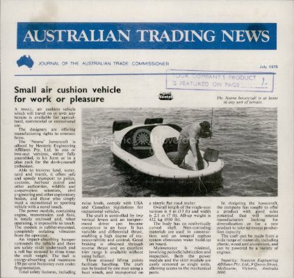Air cushion vehicle photo Australian Trading News