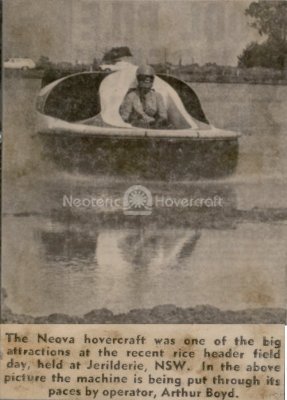 Neova Hovercraft rice farming