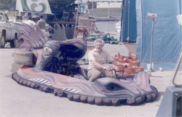 Chris Fitzgerald piloting the dragon hovercraft