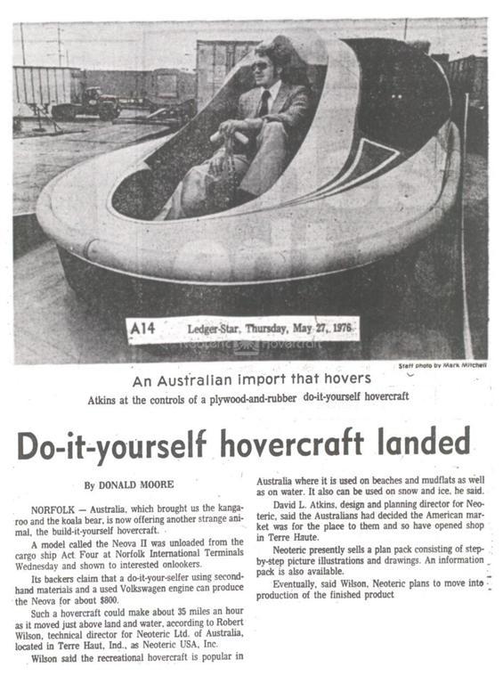 Do-it-yourself hovercraft, 1976