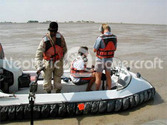Kuwait military hovercraft detect land mines in intertidal zones