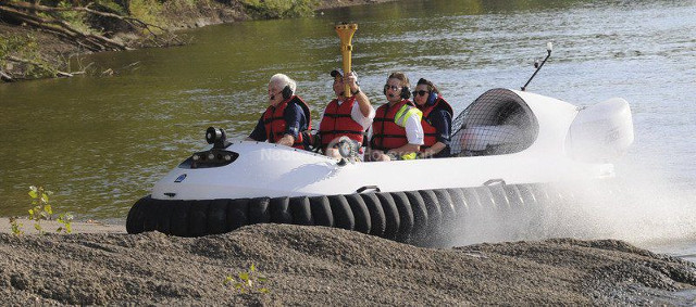Hovercraft image Indiana Bicentennial Torch Relay