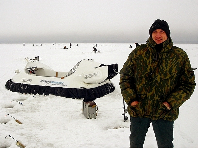 Hovercraft used for Ice Fishing in Russia