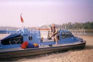 Robert Hodson and hovercraft after swimming
