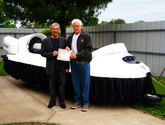 Hovercraft pilot training Steve Elgar, Woods Hole Oceanographic Institution