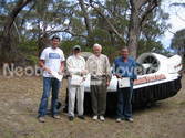 Matt Whytcross, Frederick (Ted) Crocker, and Shane Crocker, Moolap, Victoria, Australia hovercraft training