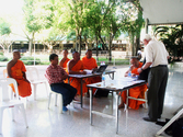 Photo Neoteric hovercraft pilot training flood rescue Thailand