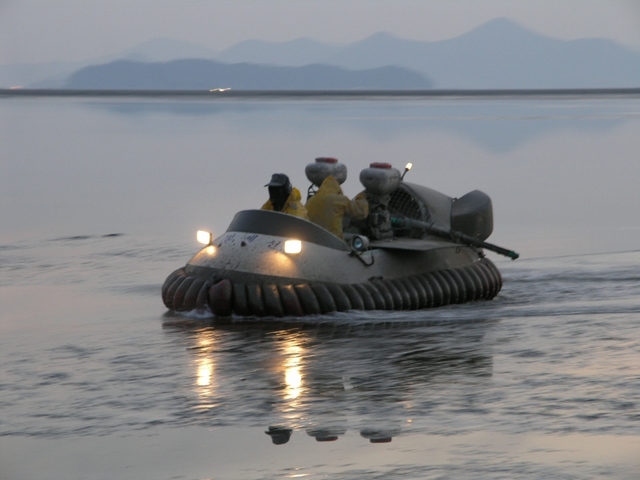 Pusan New Port hovercraft at night