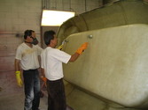 Building hovercraft photo Fiberglass body