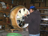 Picture hovercraft fan and thrust bell