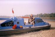 Robert Hodson and hovercraft after swimming